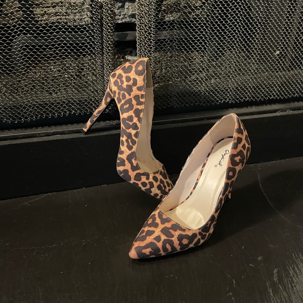 Leopard print high heels